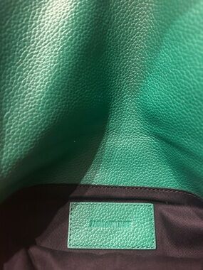 Zadig & Voltaire Teal Pebbled Leather Interior